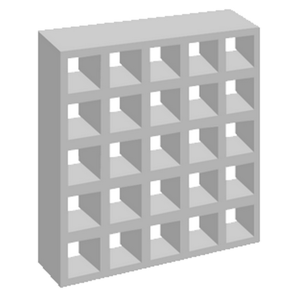 Elemento vazado de concreto 25 Furos Antichuva