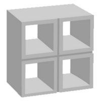 Elemento vazado de concreto 4 Furos
