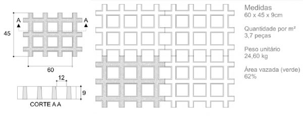 Pisograma Quadriculado de Concreto - Imagem 2