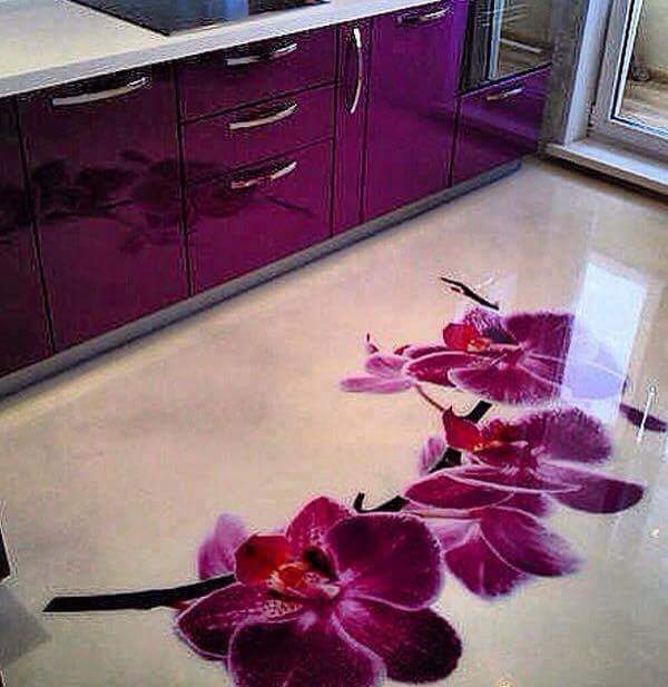 Porcelanato Líquido Desenhado Orquídeas