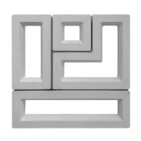 Elemento vazado de concreto Puzzle Dupla Face BA